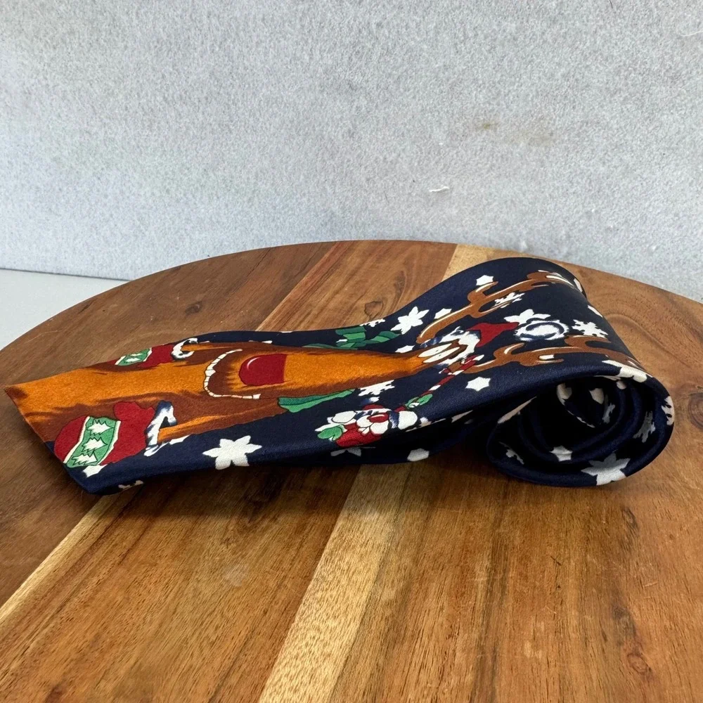 Novelty Christmas Tie‎ Reindeer Mittens Snowflake Holiday Party Mens